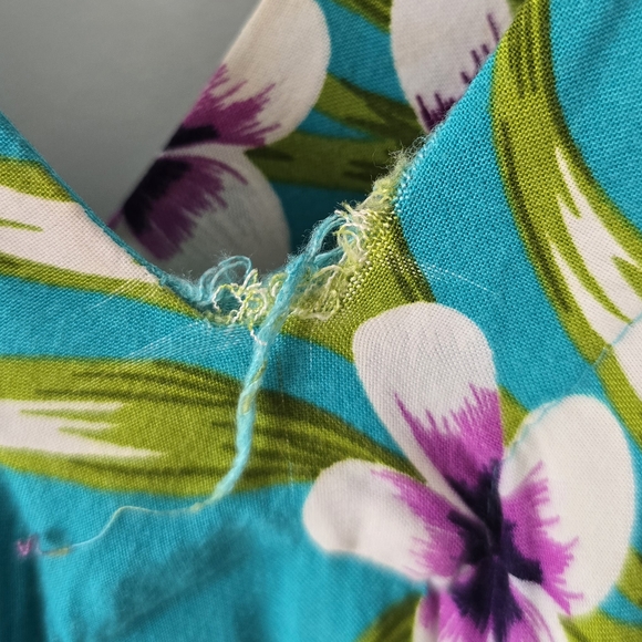 Floral Teal and Purple Midi Dress - Picture 4 of 6